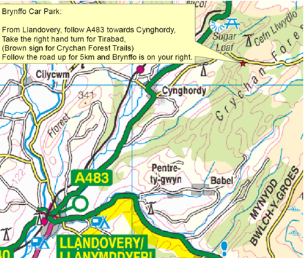 Brynffo Car Park Location Map