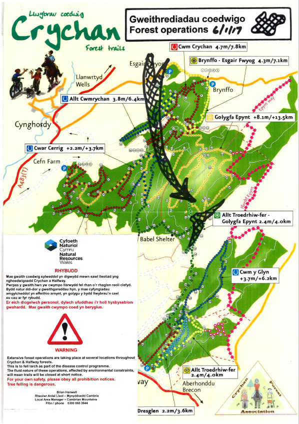 Forestry Operations in Crychan Forest January 2017